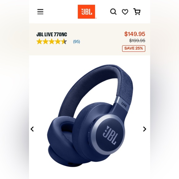 New JBL Live770nc True adaptive noise canceling headphones
